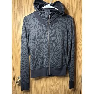 Lululemon Leopard Print Full Zip Hoodie Athleisure Women's Size M